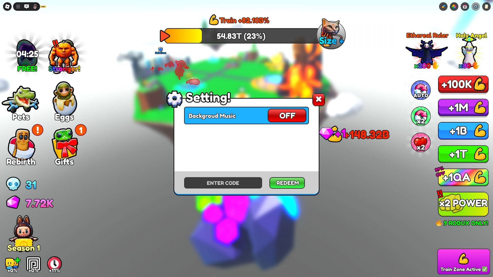 Redeem codes in Brainrot Fighting (Image via Roblox)